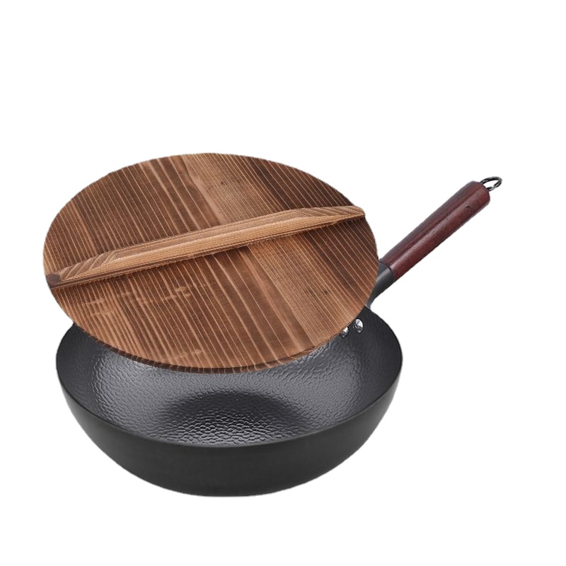Wok Electric Flat - Wajan wajan baja karbon 32cm, wajan