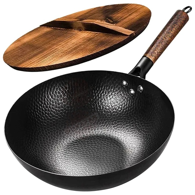 Wok Electric Flat - Wajan Baja Karbon 32cm, Wajan Tumis