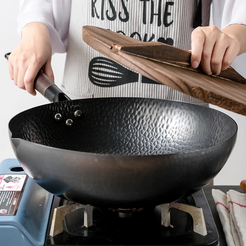 Wok Electric Flat - Wajan Baja Karbon 32cm Set Wajan