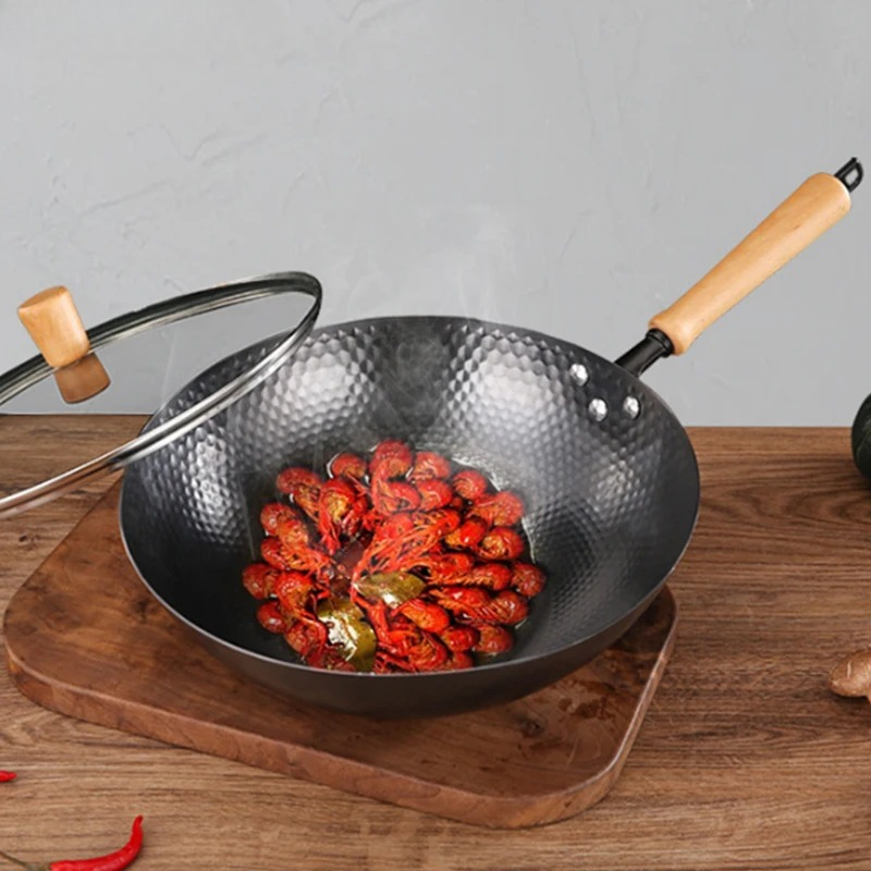 Wok Electric Flat - Panci Wajan Baja Karbon 32Cm, Panci