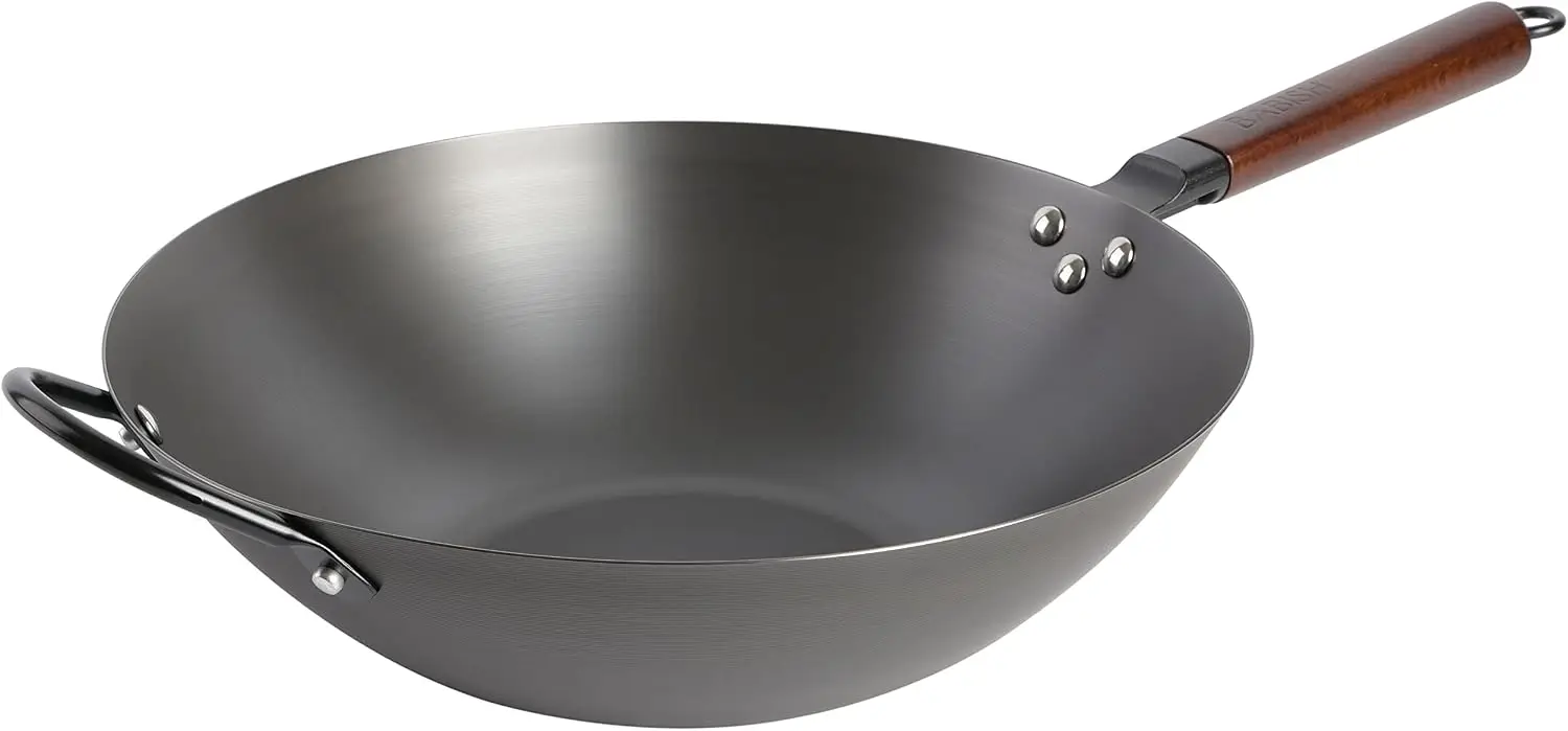 Wok Electric Flat - Wajan Baja Karbon 14 Inci Dasar