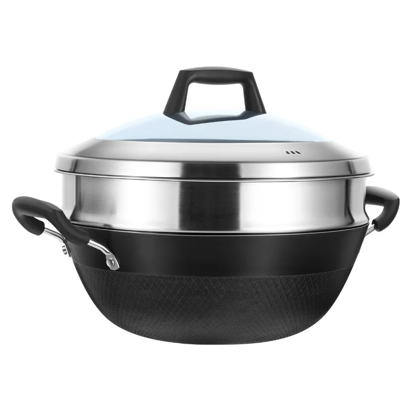 Wok Electric Flat - Wajan penggorengan dasar datar Wajan baja