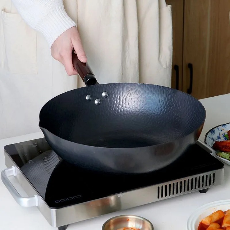 Wok Electric Flat - Wajan Baja Karbon 32cm Set Wajan